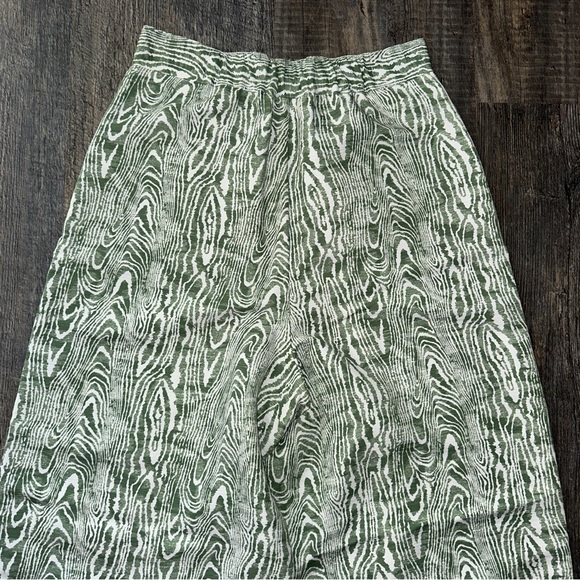 C/MEO COLLECTIVE green and white Arbor button fly wide leg pants 4 - Picture 9 of 10